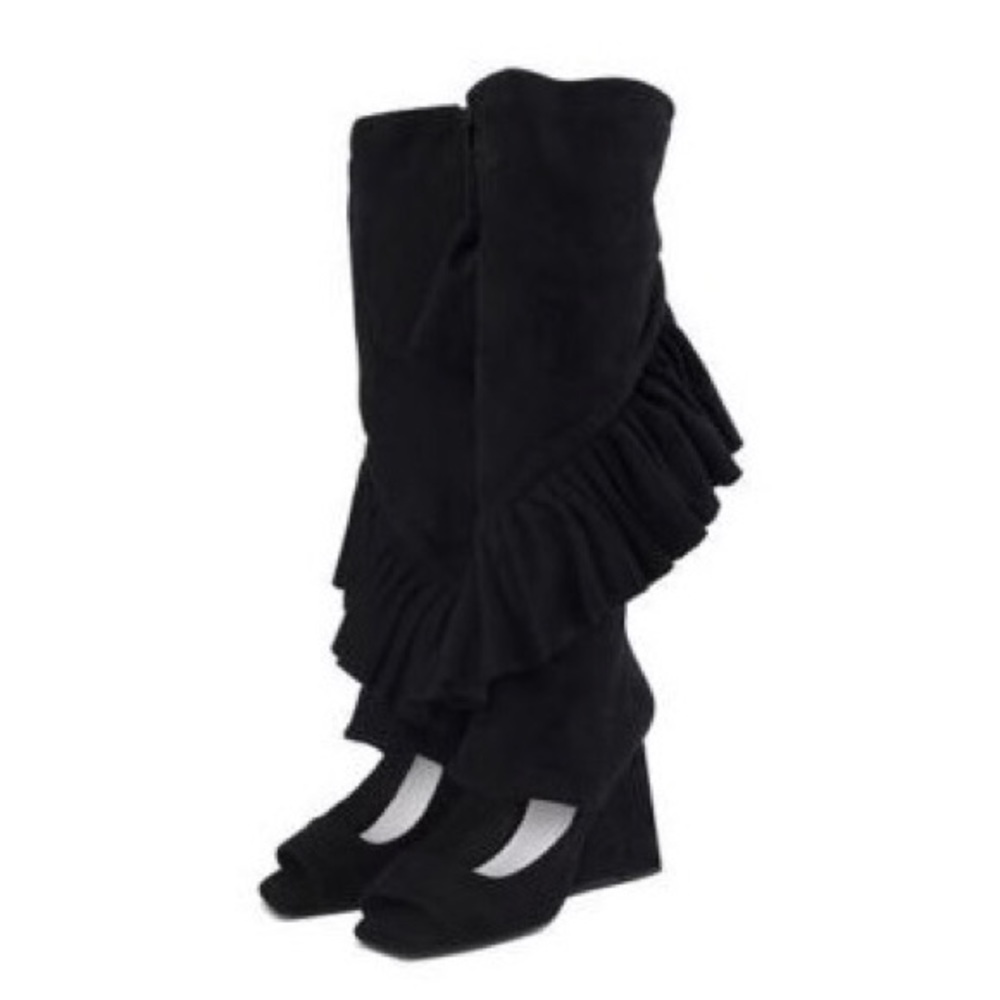 RARE Jeffrey Campbell Hullabaloo Suede Wedge Boots - Picture 3 of 5